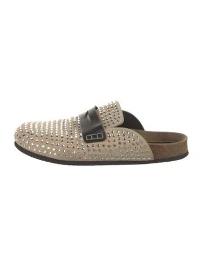 Pre-owned Jw Anderson Suede Crystal Embellishments Mules
