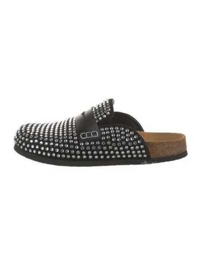 Pre-owned Jw Anderson Suede Crystal Embellishments Mules In Black