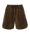Jw Anderson Drawstring Leather Shorts In Green