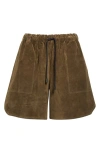 Jw Anderson Suede Drawstring Shorts In Khaki