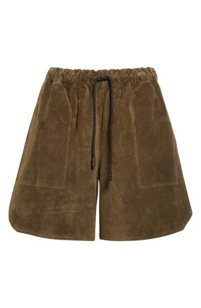 JW ANDERSON JW ANDERSON SUEDE DRAWSTRING WAIST SHORTS