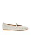 Jw Anderson White Suede Mary Jane Ballerina Flats In Off White