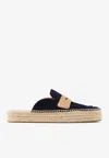 Jw Anderson Suede Espadrilles With Braided Raffia Sole In Blue