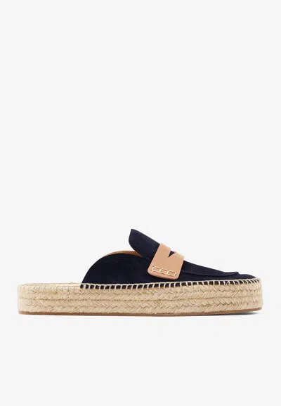 JW ANDERSON SUEDE ESPADRILLE FLAT MULES