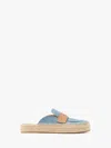 Jw Anderson Suede Lace-front Platform Espadrille In Blue