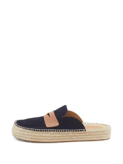 Pre-owned Jw Anderson Suede Espadrille Mules In Blue