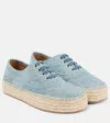 Jw Anderson Suede Lace-front Platform Espadrilles In Blue