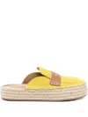 Jw Anderson Flache Espadrilles Aus Wildleder In Yellow