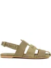 Shop Jw Anderson Suede Flat Sandals