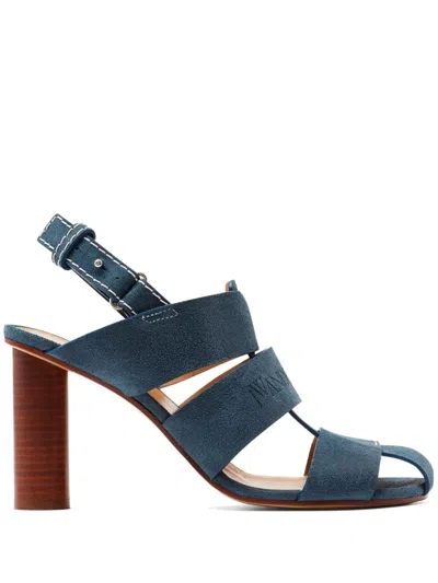 Jw Anderson Suede Heeled Sandals In Blue