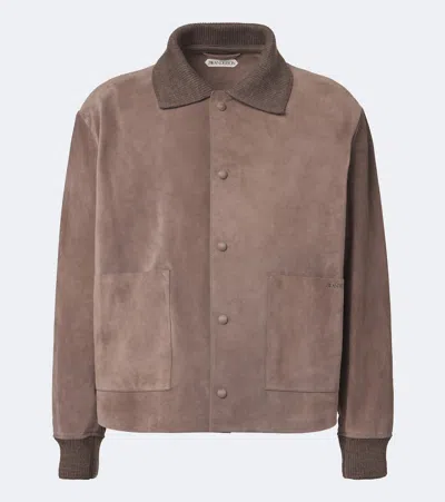 Jw Anderson Logo-detail Leather Jacket In Brown