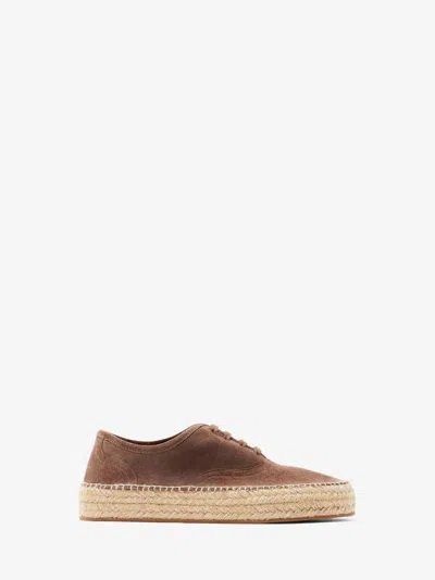 Jw Anderson Suede Lace-front Platform Espadrilles In Brown