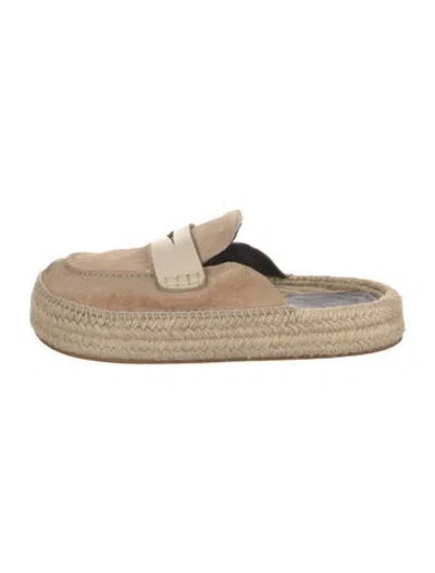 Pre-owned Jw Anderson Suede Leather Trim Embellishment Sandals In Neutrals