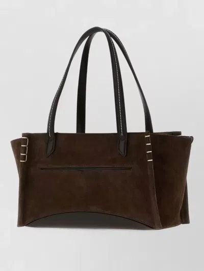 Jw Anderson Suede Loafer Tote Bag Top Handle In Brown