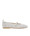 Jw Anderson White Suede Mary Jane Ballerina Flats In White