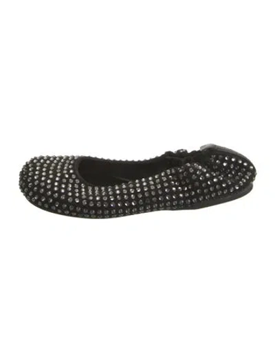 Pre-owned Jw Anderson Suede Patterned Ballet Flats In Black
