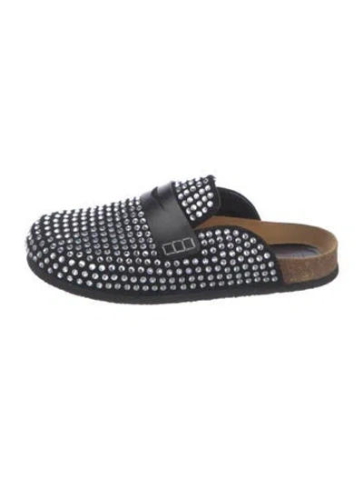 Pre-owned Jw Anderson Suede Patterned Mules In Black