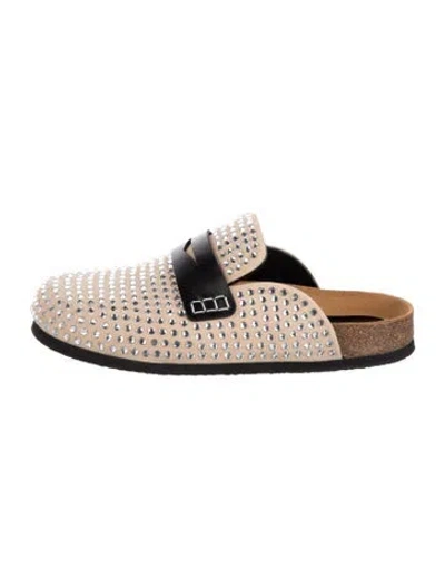 Pre-owned Jw Anderson Suede Patterned Mules In Black/neutrals