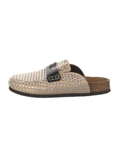 Pre-owned Jw Anderson Suede Patterned Mules In Black/neutrals