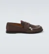 Jw Anderson Suede Penny Loafers In Brown