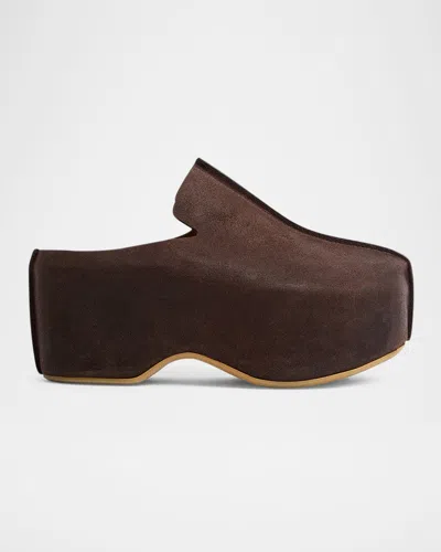 JW ANDERSON SUEDE PLATFORM CLOGS