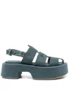 Jw Anderson Suede Platform Fisherman Sandals In Blue