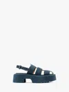 Jw Anderson Suede Platform Fisherman Sandals In Blue