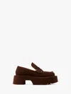 Jw Anderson Black Leather Platform Loafers In Brown