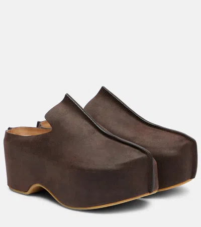 Jw Anderson Suede Platforms In Brown