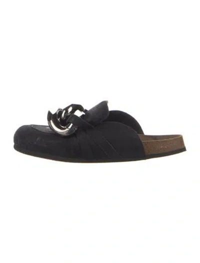 Pre-owned Jw Anderson Suede Slides In Blue