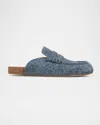 Jw Anderson Suede Stitch Loafer Mules In Blue