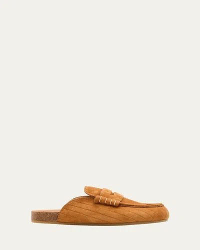 JW ANDERSON SUEDE STITCH LOAFER MULES