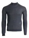 Jw Anderson J. W. Anderson Fitted High-neck Knitwear Sweater With Subtle Detailing In Gray