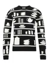 Jw Anderson J. W. Anderson Knit Sweater With Kitchenware Motifs In Black