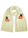 Jw Anderson Intarsia Scarf With Swan Motif In Yellow