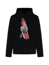 Jw Anderson Gnome Print Cotton Hoodie In Black