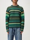 Jw Anderson Stripe Extrafine Merino Wool Sweater In Green