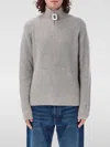 Jw Anderson Jwa Cotton Blend Half Zip Sweater In 灰色