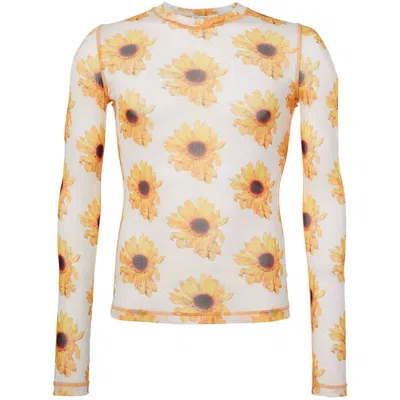 Jw Anderson Floral-print Sheer Top In White