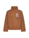 Jw Anderson J. W. Anderson Wool Blend Sweater With Leather Pocket Detail In Tobacco