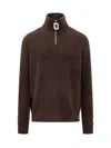 Jw Anderson Half-zip Sweater In Chocolate Brown