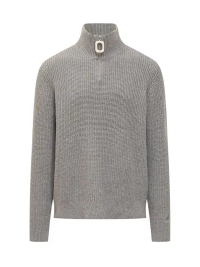 Jw Anderson J.w. Anderson Sweater With Zip In Grey