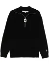 Jw Anderson J. W. Anderson High Neck Jacket With Distinctive Logo Print In Black