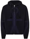 Jw Anderson Anchor Logo Hoodie With Zip In Blue