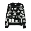 Jw Anderson Embroidered Wool Sweater In Black