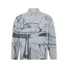 Jw Anderson Half-zip Illustration Sweatshirt In Gray