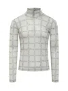 Jw Anderson Sheer Long Sleeve Turtleneck Top In Multicolor