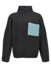 Jw Anderson High-neck Drop-shoulder Jumper In Multicolor