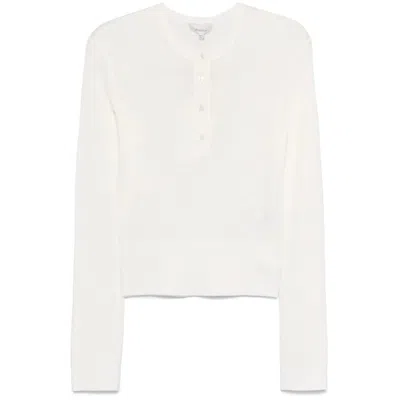 Jw Anderson Crewneck Henley Top In White