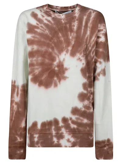 Jw Anderson Tie Dye Cat Sweatshirt In Brown